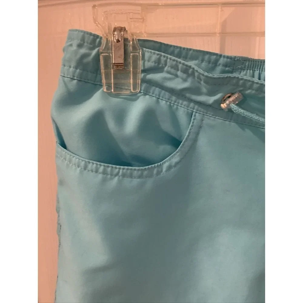 Body Glove Swim Shorts Elastic Waist‎ Drawstring Pockets Aqua Blue Sz S